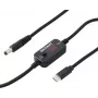 VOLTCRAFT VC-18735745 convertidor de tensión USB, conector DC 5,5 x 2,1 mm, USB-C PD/DC, tensión de salida regulable, con adaptador DC, negro