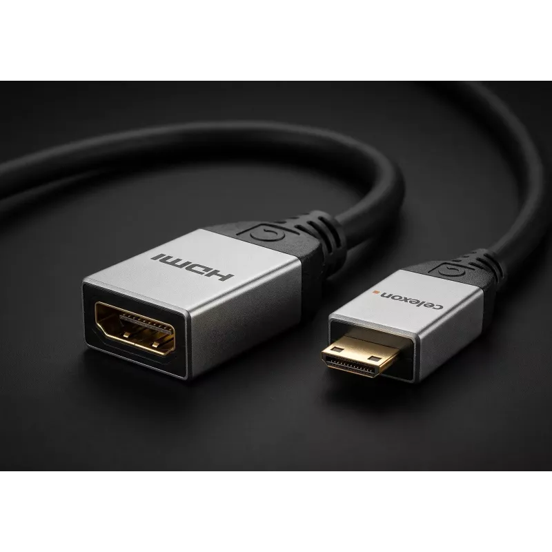 celexon adaptador Mini HDMI M/F con Ethernet, 2.0a/b, 4K, Professional