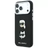 Karl Lagerfeld KF003250 funda para iPhone 18 Pro Max / 17 Pro Max, Saffiano with Karl & Choupette Heads Pins & Logo, negra