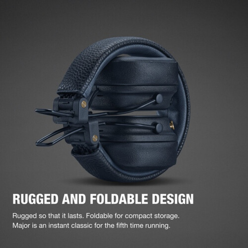 Marshall Major V auriculares inalámbricos, Bluetooth 5.3, Midnight Blue