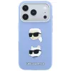 Karl Lagerfeld KF003247 funda Saffiano con Karl & Choupette Heads Pins & Logo para iPhone 18 Pro / 17 Pro, azul claro