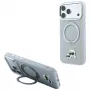 Funda Karl Lagerfeld KF003229 con anillo soporte 360 Karl & Choupette Heads Pin MagSafe para iPhone 18 Pro / 17 Pro, gris