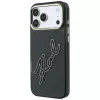 Funda Karl Lagerfeld KF003382 IML Big Signature Resin Metal Frame para iPhone 18 Pro Max / 17 Pro Max, negra