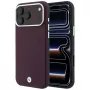 Funda BMW BMW001224 Sign Deboss Quilted Metal Logo MagSafe para iPhone 18 Pro Max / 17 Pro Max, granate