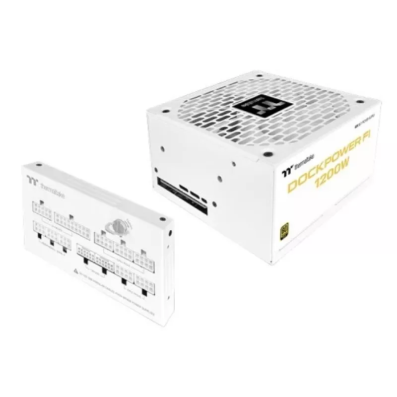 Thermaltake TT Dockpower FI 1200W Snow fuente de alimentación, 1200 W, 80 PLUS Gold, modular, blanca