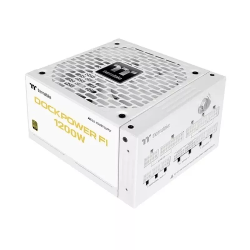 Thermaltake TT Dockpower FI 1200W Snow fuente de alimentación, 1200 W, 80 PLUS Gold, modular, blanca