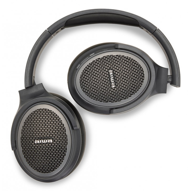 Aiwa HST-250BT auriculares inalámbricos, grises, con micrófono, 3,5 mm, Bluetooth 5.0