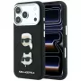 Karl Lagerfeld KF003249 Saffiano with Karl & Choupette Heads Pins & Logo funda para iPhone 18 Pro / 17 Pro, negra