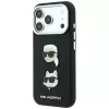 Karl Lagerfeld KF003249 Saffiano with Karl & Choupette Heads Pins & Logo funda para iPhone 18 Pro / 17 Pro, negra