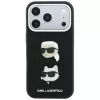 Karl Lagerfeld KF003249 Saffiano with Karl & Choupette Heads Pins & Logo funda para iPhone 18 Pro / 17 Pro, negra