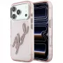 Karl Lagerfeld KF003384 IML Big Signature Resin Metal Frame funda para iPhone 18 Pro Max / 17 Pro Max, rosa