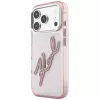 Karl Lagerfeld KF003384 IML Big Signature Resin Metal Frame funda para iPhone 18 Pro Max / 17 Pro Max, rosa