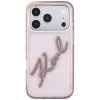 Karl Lagerfeld KF003384 IML Big Signature Resin Metal Frame funda para iPhone 18 Pro Max / 17 Pro Max, rosa