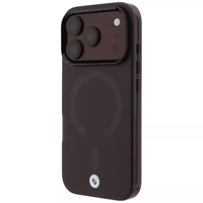 BMW BMW001312 Sign Frosted IML & Metal Logo MagSafe funda para iPhone 18 Pro / 17 Pro, burdeos