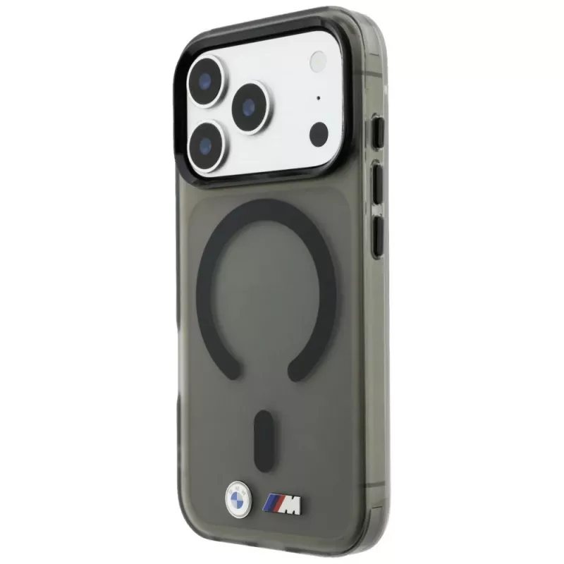 BMW BMW001309 M IML Frosted Metal Logo & Trims MagSafe funda para iPhone 18 Pro / 17 Pro, negra