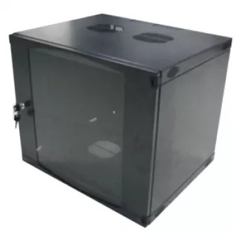 LogiLink W12F64B armario de servidor de pared 48,30 cm (19″), de una pieza, 12 U, negro grisáceo (RAL7021), acero de 1,2 mm, sin montar