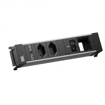 Bachmann POWER FRAME M regleta empotrable, 2x T13, 1x USB C/C 65 W, 1x CM