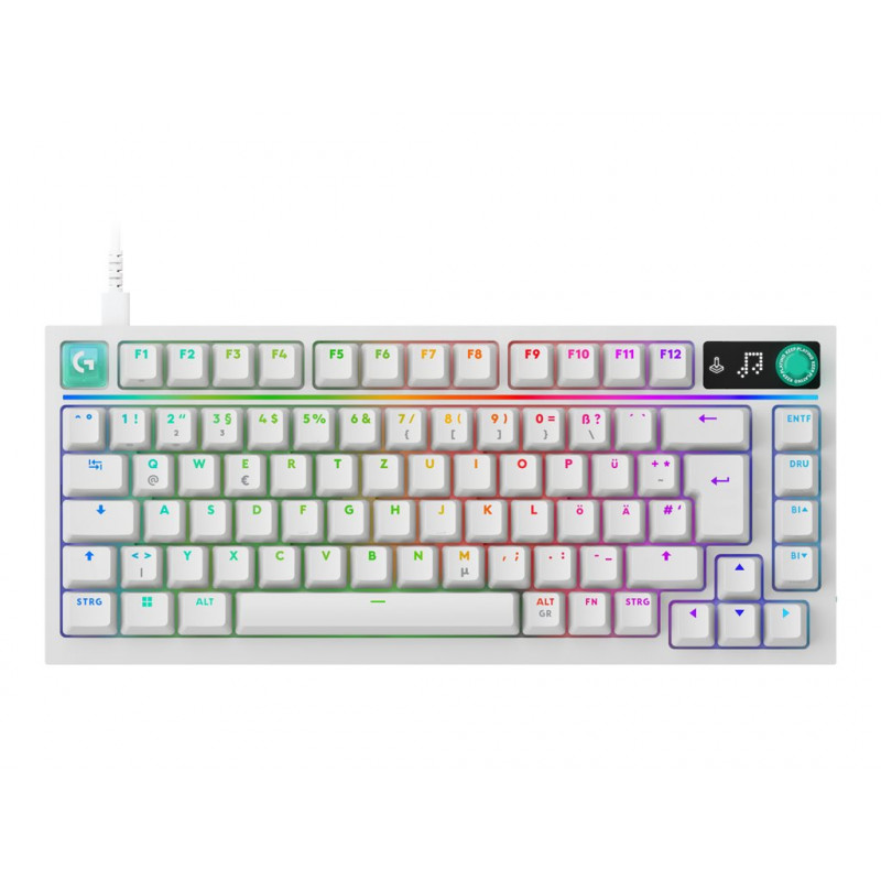 Logitech G316 X 75 teclado gaming mecánico, táctil, blanco, US International