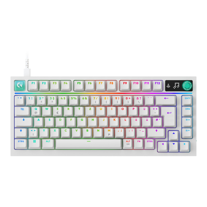 Logitech G316 X 75 teclado gaming mecánico, táctil, blanco, US International