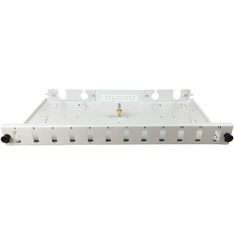 Alantec FOP-1U-12SCD-S panel de distribución de fibra óptica 12xSC duplex de 19 pulgadas 1U, extraíble, con panel frontal y accesorios de montaje