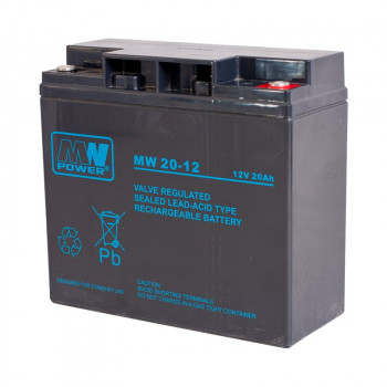 MPL Power Elektro MW Power MW 20-12 batería para SAI, de plomo-ácido AGM, sin mantenimiento, 12 V 20 Ah, negra