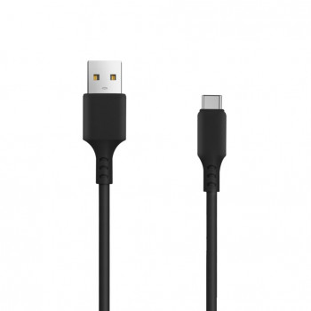 Setty cable USB-A a USB-C, 1 m, 3 A, negro