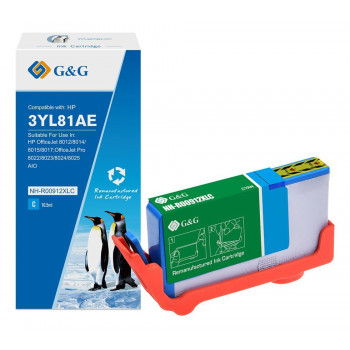 G&G cartucho de tinta XL compatible con HP 912XL 3YL81AE, cian