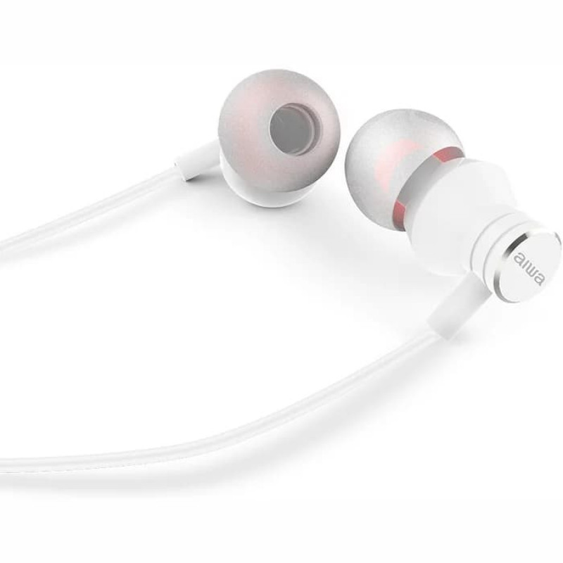 AIWA ESTM-50WT auriculares estéreo intraurales con micrófono, blancos