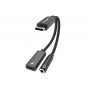 Equip 133470 adaptador USB-C a 3,5 mm de 3 pines con DAC, 0,12 m, negro
