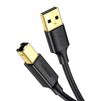 Ugreen US135 cable USB 2.0 A-B para impresora, chapado en oro, 1 m, negro