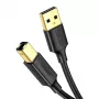 Ugreen US135 cable USB 2.0 A-B para impresora, chapado en oro, 1 m, negro