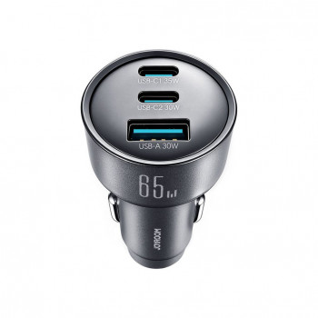 Joyroom JR-CCN19 cargador de coche, 65 W, 2x USB-C + USB-A, gris oscuro