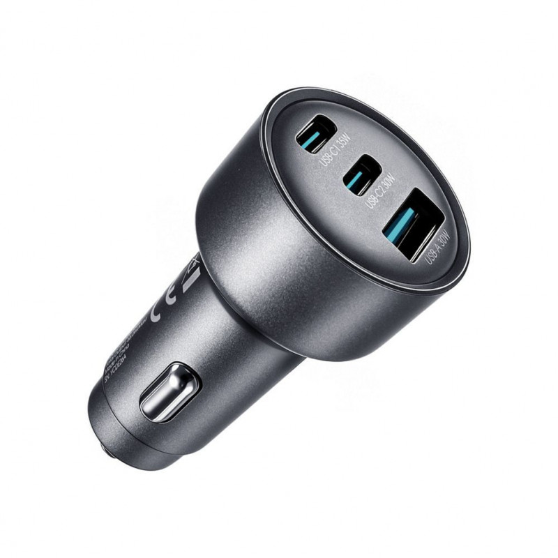 Joyroom JR-CCN19 cargador de coche, 65 W, 2x USB-C + USB-A, gris oscuro