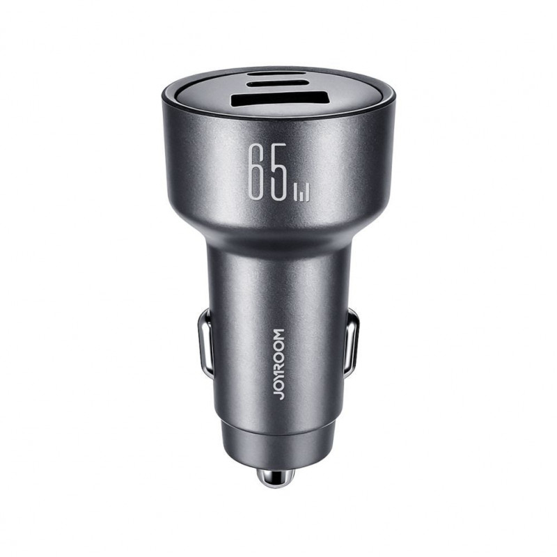 Joyroom JR-CCN19 cargador de coche, 65 W, 2x USB-C + USB-A, gris oscuro