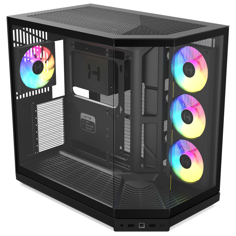 HYTE Y50 Pitch Black caja de ordenador, vidrio templado x 3