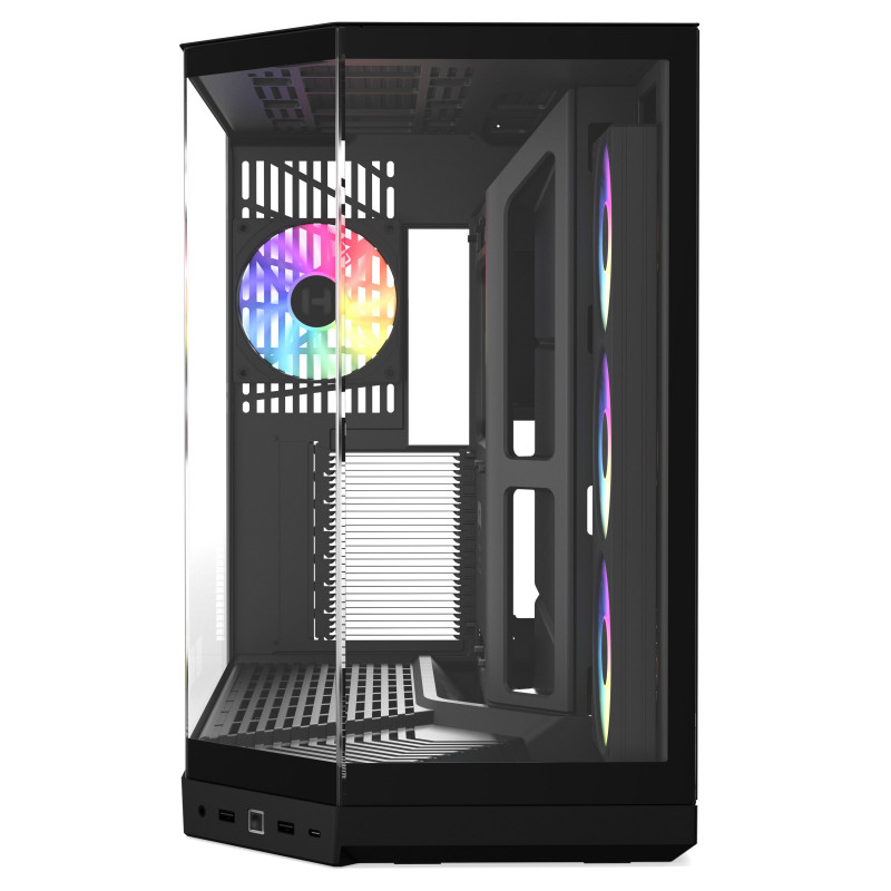 HYTE Y50 Pitch Black caja de ordenador, vidrio templado x 3