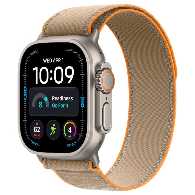 Apple Watch Ultra 4 GPS + Cellular 49 mm reloj inteligente, caja de titanio natural, correa Trail Loop arena, S/M, MJAJ4QF/A