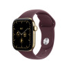 Apple Watch Series 12 GPS + Cellular 42 mm, caja de titanio oro radiante, correa deportiva burdeos, M/L