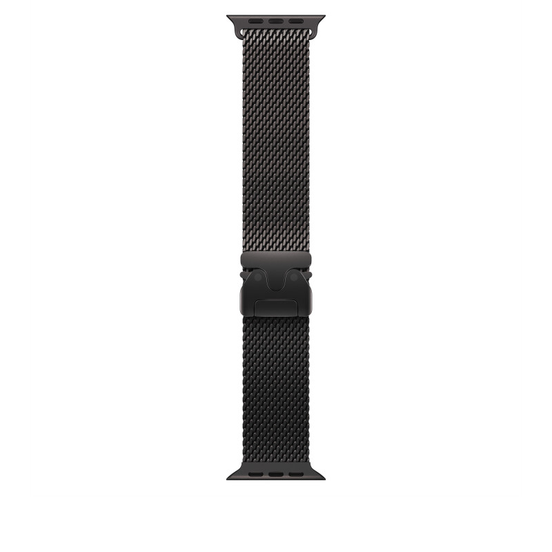 Apple MK0Q4ZM/A correa Milanese Loop de titanio para Apple Watch, 49 mm, titanio negro, Large