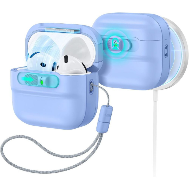 ESR Pulse HaloLock MagSafe funda para Apple AirPods 4 / 5, azul claro