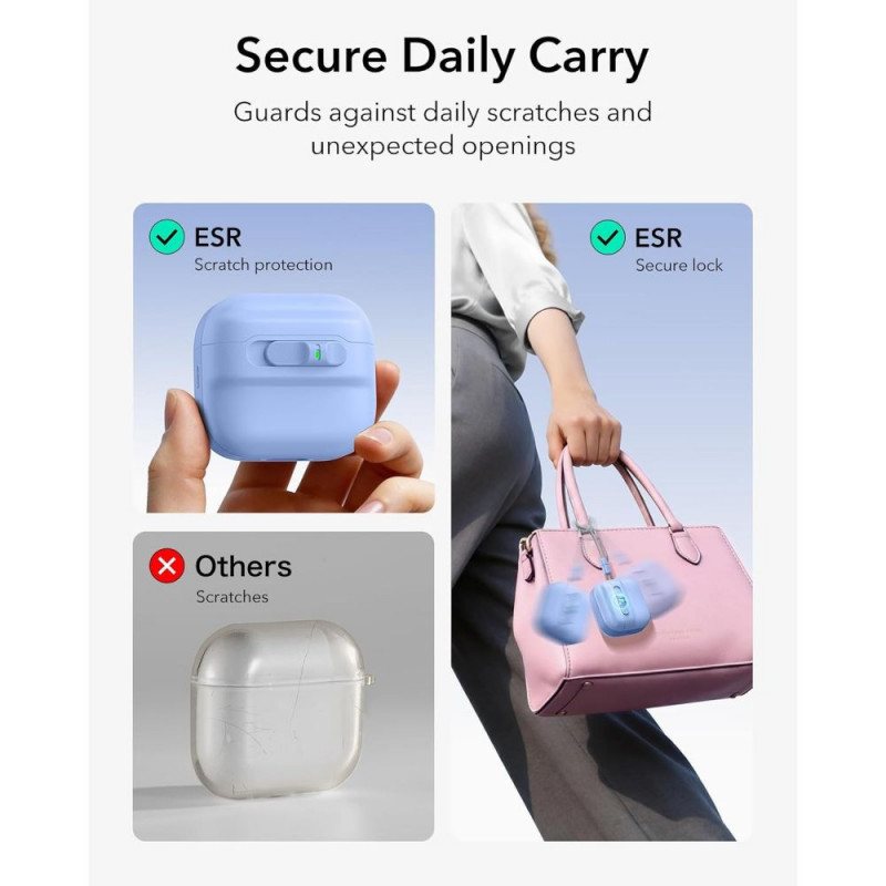 ESR Pulse HaloLock MagSafe funda para Apple AirPods 4 / 5, azul claro