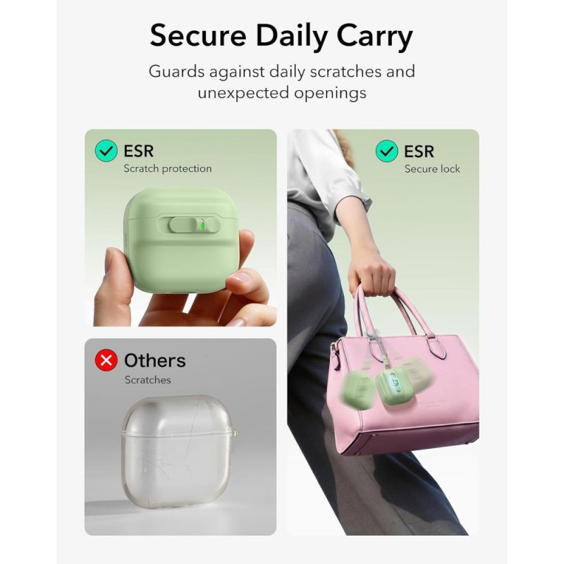 ESR Pulse HaloLock MagSafe funda para Apple AirPods 4 / 5, verde claro