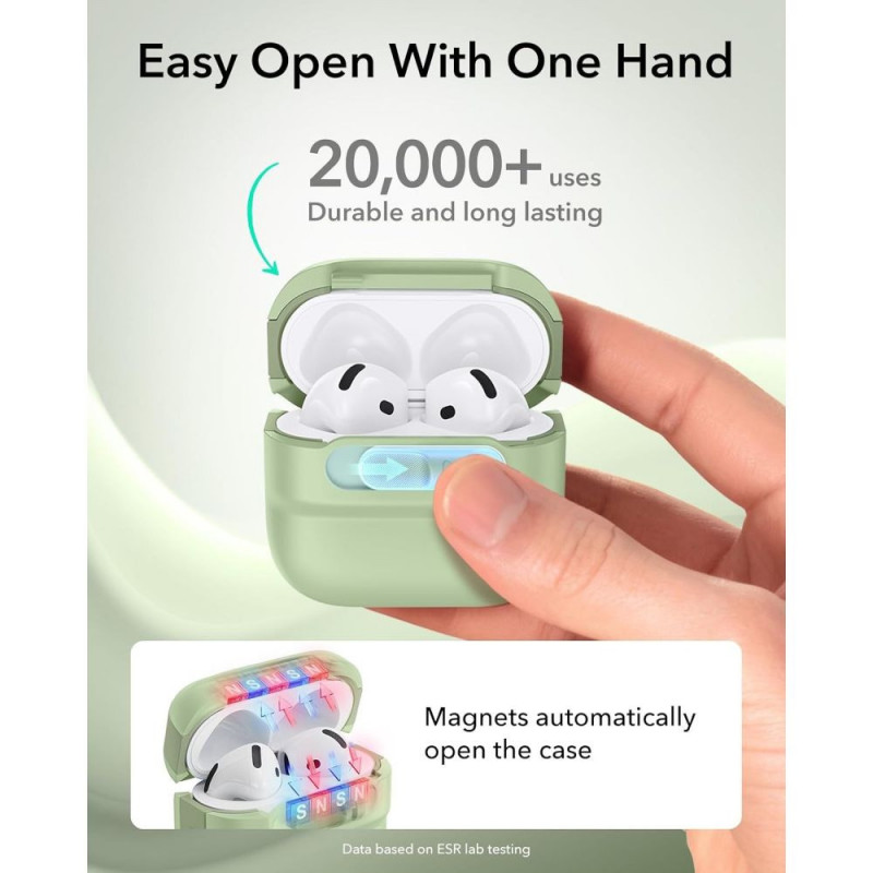 ESR Pulse HaloLock MagSafe funda para Apple AirPods 4 / 5, verde claro