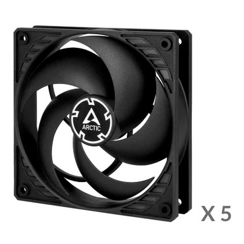 Arctic P12 ACFAN00135A ventiladores de caja, 120 mm, 3 pines, negros (5 uds.)