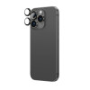 AmazingThing AR Aluminum 3 Lens Glass protector de objetivos de cámara con marco para iPhone 16 Pro / 16 Pro Max, negro
