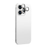 AmazingThing AR Aluminum 3 Lens Glass protector de objetivos de cámara con marco para iPhone 16 Pro / 16 Pro Max, plateado
