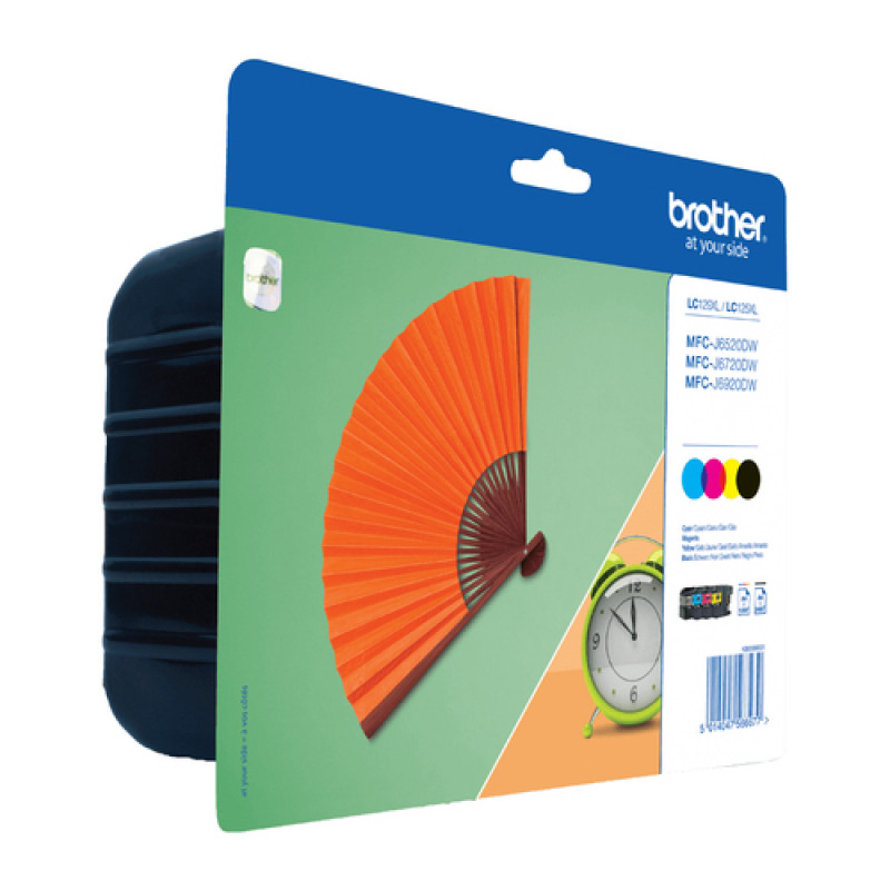 Brother LC129XLVALBP value pack de cartuchos de tinta (4 uds.), negro, cian, magenta, amarillo, blíster