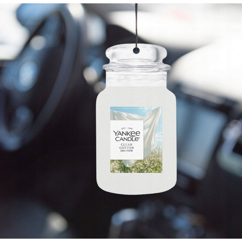 Yankee Candle Clean Cotton ambientador de coche para colgar, pack bonus