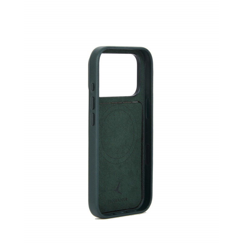 Mujjo Troubadour funda modular de piel para Apple iPhone 18 Pro / 17 Pro, MagSafe, verde obsidiana