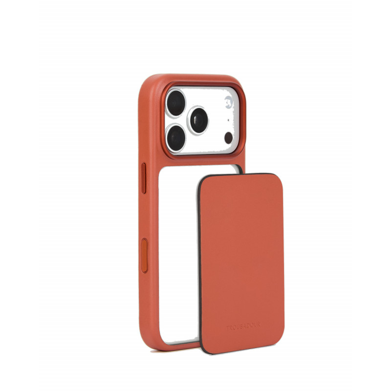 Mujjo Troubadour funda modular de piel para Apple iPhone 18 Pro / 17 Pro, MagSafe, terracota